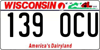 WI license plate 139OCU