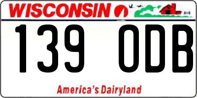 WI license plate 139ODB
