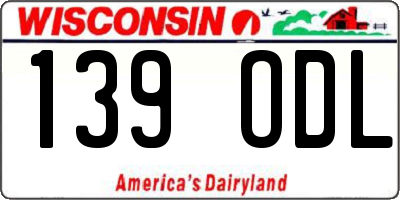 WI license plate 139ODL