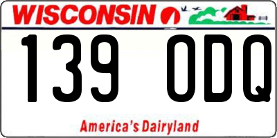 WI license plate 139ODQ