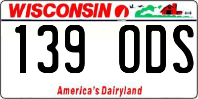 WI license plate 139ODS