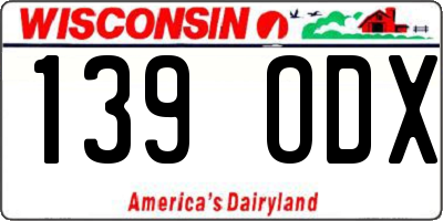 WI license plate 139ODX