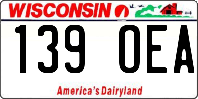 WI license plate 139OEA