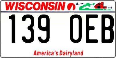 WI license plate 139OEB
