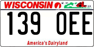 WI license plate 139OEE
