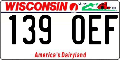 WI license plate 139OEF
