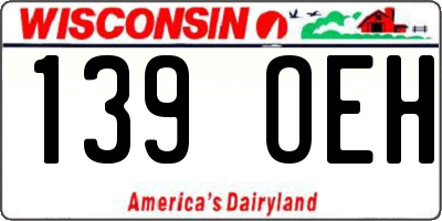 WI license plate 139OEH