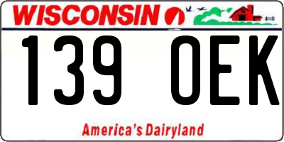WI license plate 139OEK