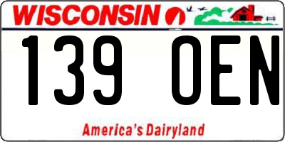 WI license plate 139OEN
