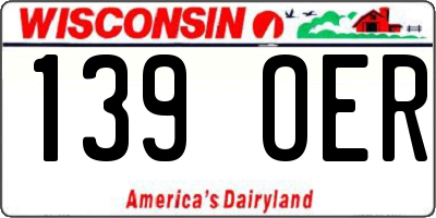WI license plate 139OER