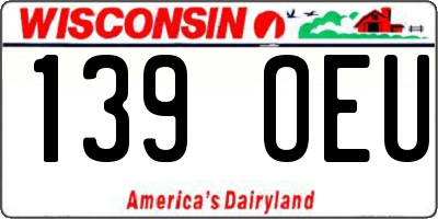 WI license plate 139OEU
