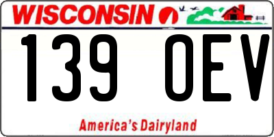 WI license plate 139OEV