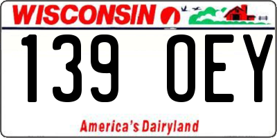WI license plate 139OEY