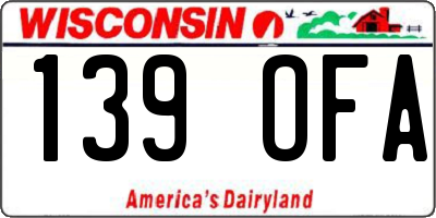 WI license plate 139OFA