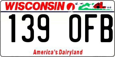 WI license plate 139OFB