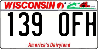 WI license plate 139OFH