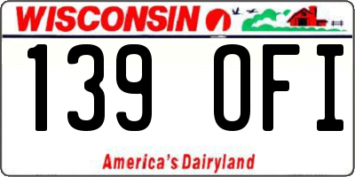 WI license plate 139OFI