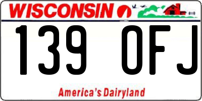 WI license plate 139OFJ