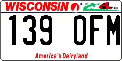 WI license plate 139OFM