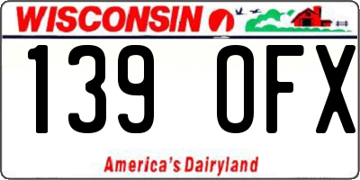 WI license plate 139OFX