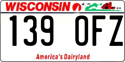 WI license plate 139OFZ