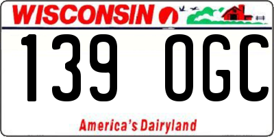 WI license plate 139OGC