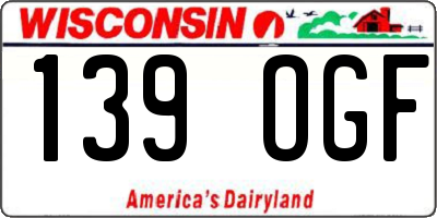 WI license plate 139OGF