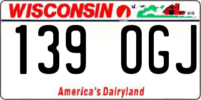 WI license plate 139OGJ