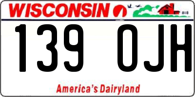 WI license plate 139OJH