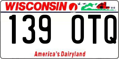 WI license plate 139OTQ