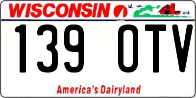 WI license plate 139OTV