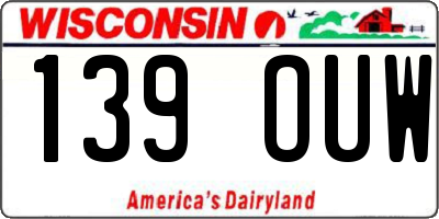 WI license plate 139OUW