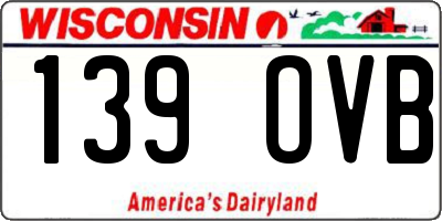 WI license plate 139OVB