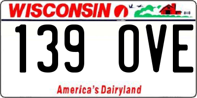 WI license plate 139OVE