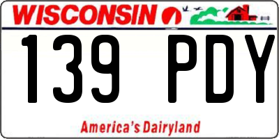 WI license plate 139PDY