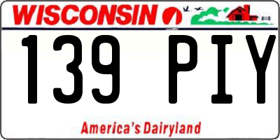 WI license plate 139PIY