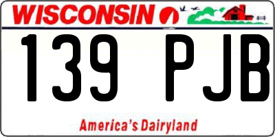 WI license plate 139PJB