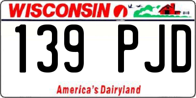 WI license plate 139PJD