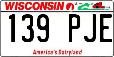 WI license plate 139PJE