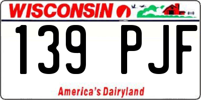 WI license plate 139PJF