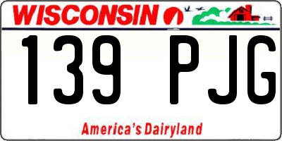 WI license plate 139PJG