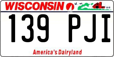 WI license plate 139PJI