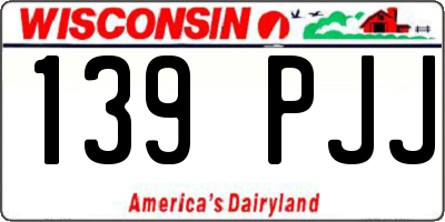 WI license plate 139PJJ