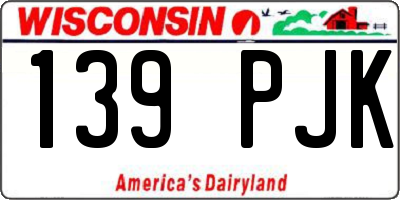 WI license plate 139PJK