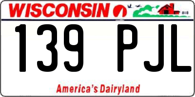 WI license plate 139PJL