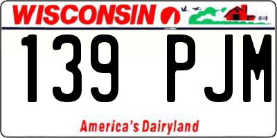 WI license plate 139PJM