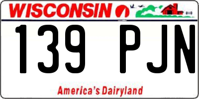 WI license plate 139PJN