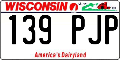 WI license plate 139PJP