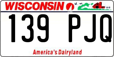 WI license plate 139PJQ