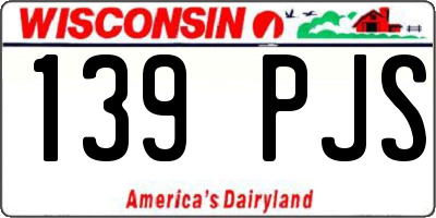WI license plate 139PJS
